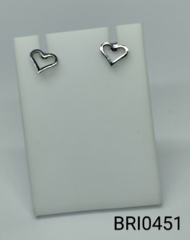brinco inox coração vazado