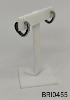 brinco inox argola fecho click  coração