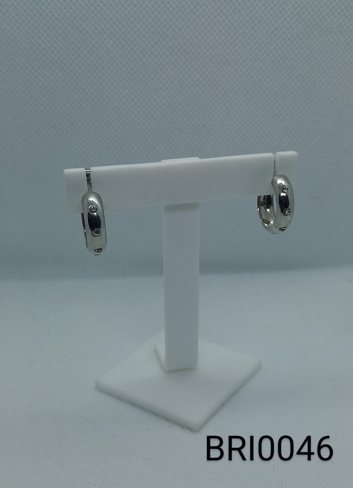 brinco inox argola pequeno boleado zirconia