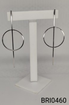 brinco inox aro com haste no meio