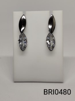 brinco inox pingente búzios com zircônia