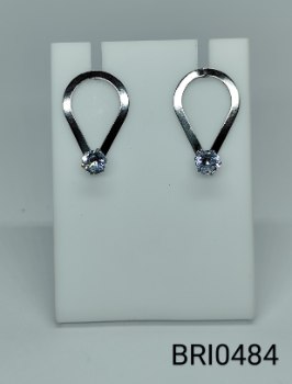 brinco inox  gota zircônia na ponta