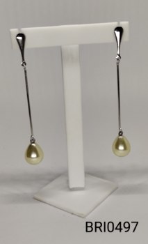 brinco inox  haste  pérola