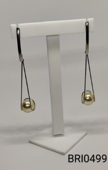 brinco inox 2 hastes  pérola