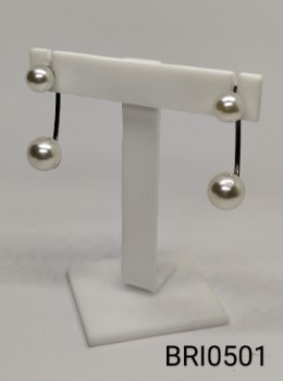 brinco inox haste 2 pérolas