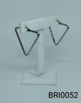 brinco inox argola triângulo fecho click