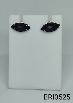 brinco inox navete preta