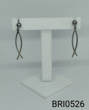 brinco inox bolinha 2 fios torcidos