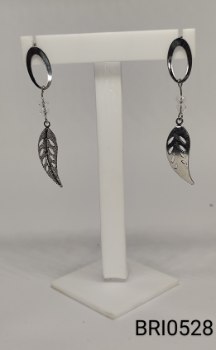 brinco inox folha  zircônia