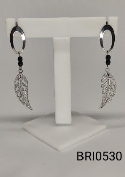 brinco inox folha bolinha