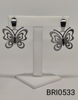 brinco inox borboleta estilizada