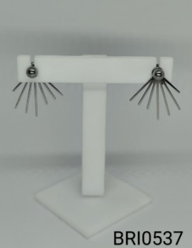 brinco inox criativo barras geométricas