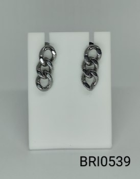 brinco inox 3 elos de corrente