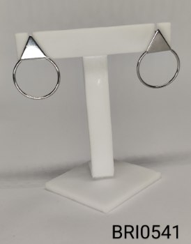 brinco inox triângulo aro redondo vazado