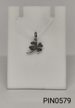 pingente inox folha trevo