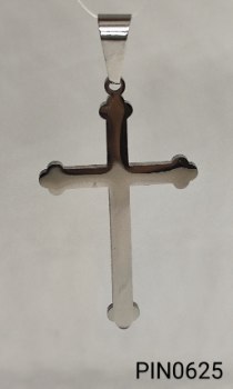 pingente médio inox em forma de cruz lisa