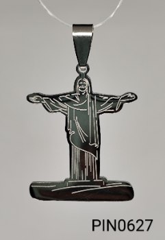 pingente médio  inox  crucifixo cristo redentor