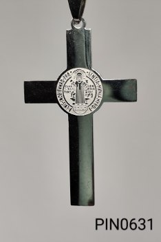 pingente médio  inox  crucifixo São Bento