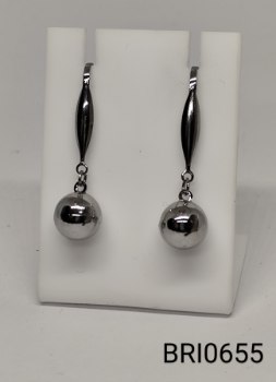 brinco inox haste oval bolinha