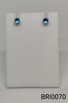 brinco inox pequeno zircônia azul