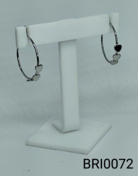 brinco inox argola  redonda 3 corações