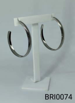 brinco inox argola  frisada