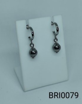 brinco inox argola pingente bolinha