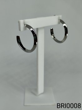 brinco inox argola redonda vincada