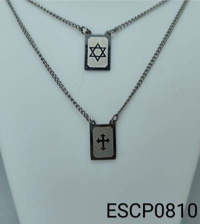 escapulário 70 cm inox  Estrela de Davi