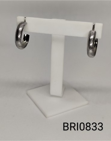 brinco inox argola frisada