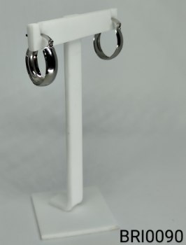 brinco inox argola fecho click oval