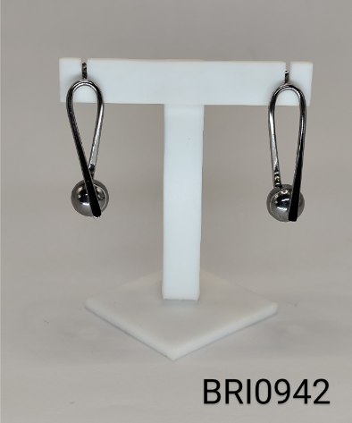 brinco inox 2 fios com bolinha